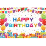 Assorted color (70.8" x 47.2")Happy Birthday Backdrop/ 6pcs