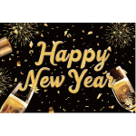 Gold/Black (70.8" x 47.2")Happy New Year w/ Beer Backdrop/ 6pcs
