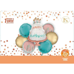 Happy Birthday Cake 7pcs/Balloon set 6/pcs