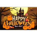 (5" x 7")Happy Halloween Backdrop/ 6pcs