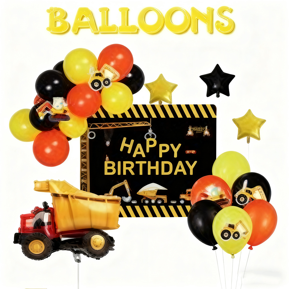 BNC-886 Truck car Balloon w/Birthday Backdrop Kit/set - Image 1