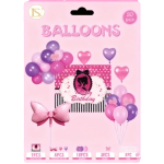Balloon  w/Girl Birthday  Backdrop Kit/set