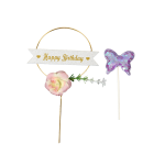 Assorted Happy Birthday Cake Topper w/Butterfly /dz - Image 2