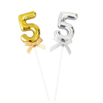 Number "1-0" Plastic Cake Topper/dz (SL/GD) - Image 5
