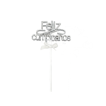Feliz Cumpleanos Plastic Cake Topper/dz (SL/GD) - Image 2