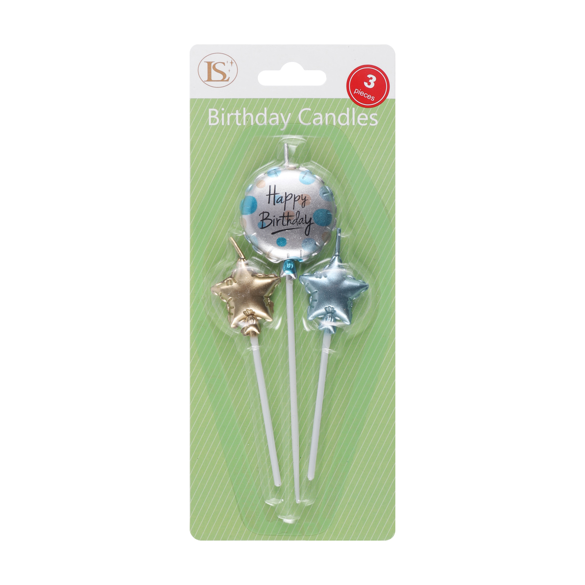 CDL-625 Birthday Candle Star/12 packs (PK/BL) - Image 1