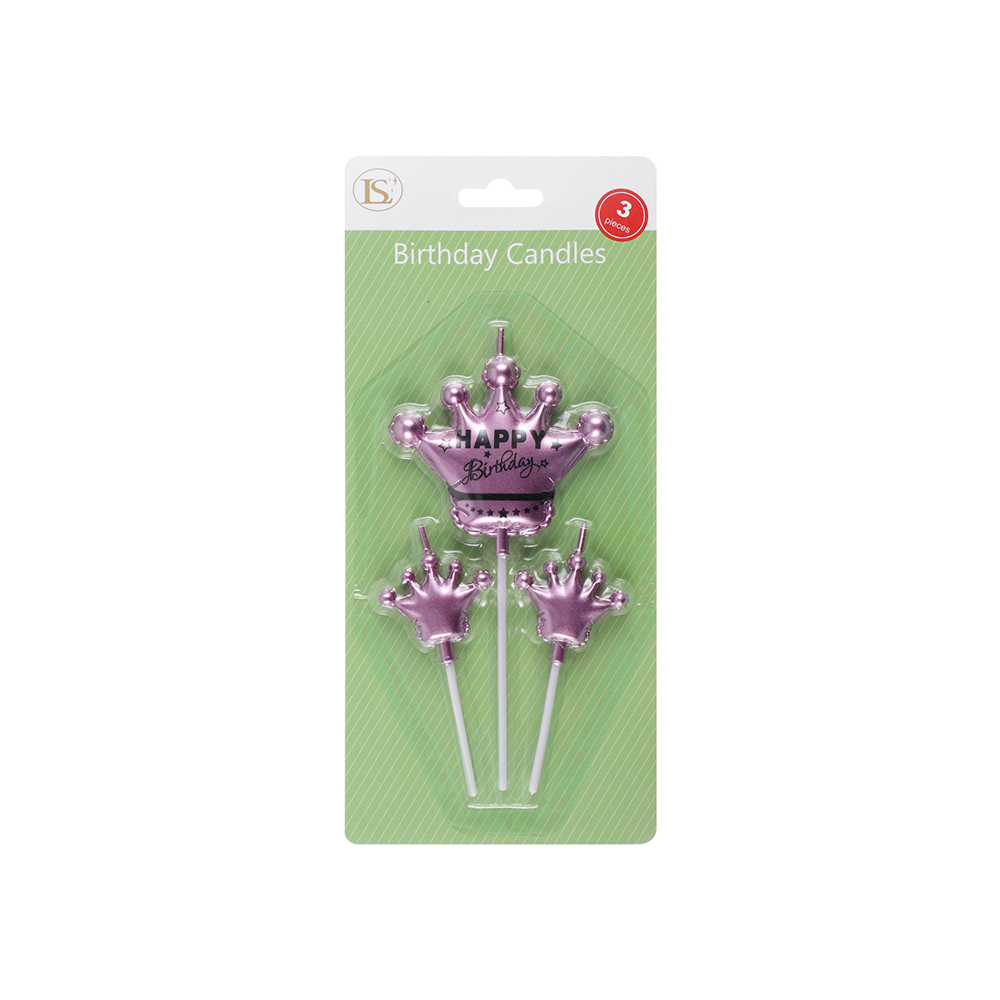 CDL-626 Birthday Candle Crown/12 packs (PK/BL) - Image 1