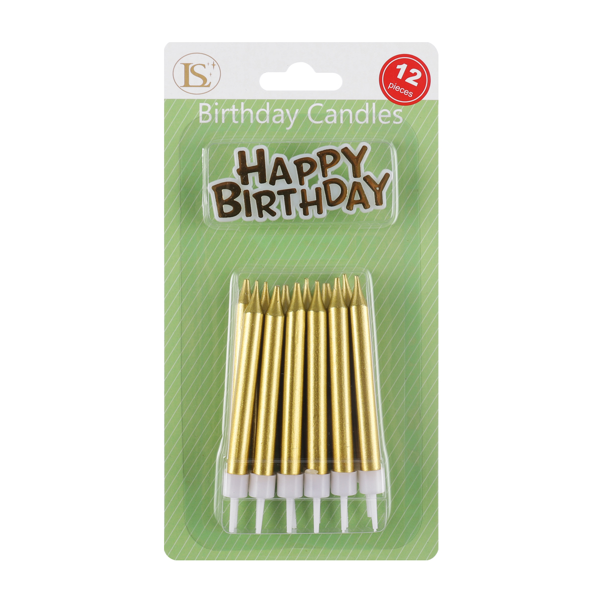 CDL-629 Birthday Candle Set/12 packs (SL/GD/MULT) - Image 1