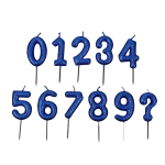 Pink/Blue #0-9 Number Candles W/Glitter /dz - Image 2