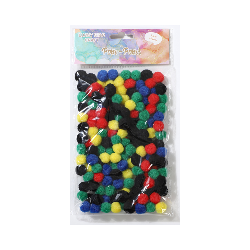 CRAFT-003 1/2" (12.7mm) Mini Pom-Poms x150 Asst Colors/dz - Image 1