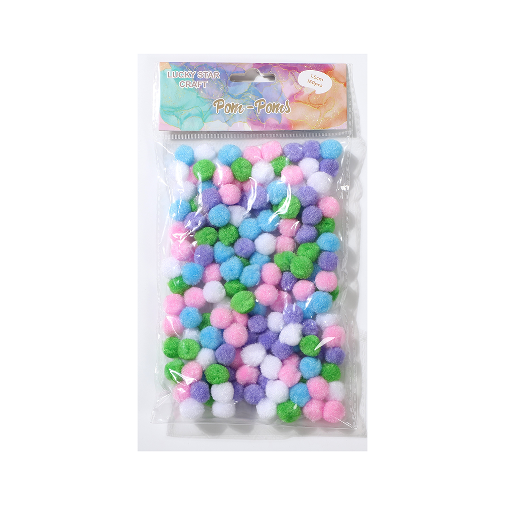 CRAFT-004 1/2" (12.7mm) Mini Pom-Poms x150 Asst Colors/dz - Image 1