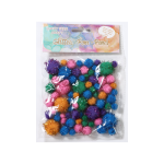 Pom-Poms Glitter Pack x75 Primary Colors Asst/dz