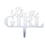 "It's a Girl" Mirrored Acrylic Cake Toppers/dz