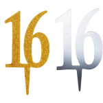 #16 Mirrored Acrylic Cake Toppers/dz