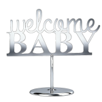 "Welcome Baby" Mirrored Acrylic Cake Toppers/dz (SL)