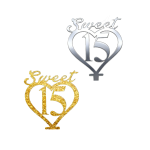 Sweet 15 Mirrored Acrylic Cake Toppers/dz