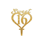 Sweet 16 Mirrored Acrylic Cake Toppers/dz - Image 2