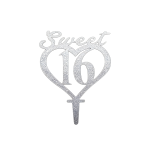 Sweet 16 Mirrored Acrylic Cake Toppers/dz