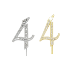3.75" #1-0 Rhinestone Cake Toppers/6pcs - Image 5