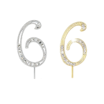 3.75" #1-0 Rhinestone Cake Toppers/6pcs - Image 7