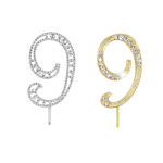 3.75" #1-0 Rhinestone Cake Toppers/6pcs - Image 10