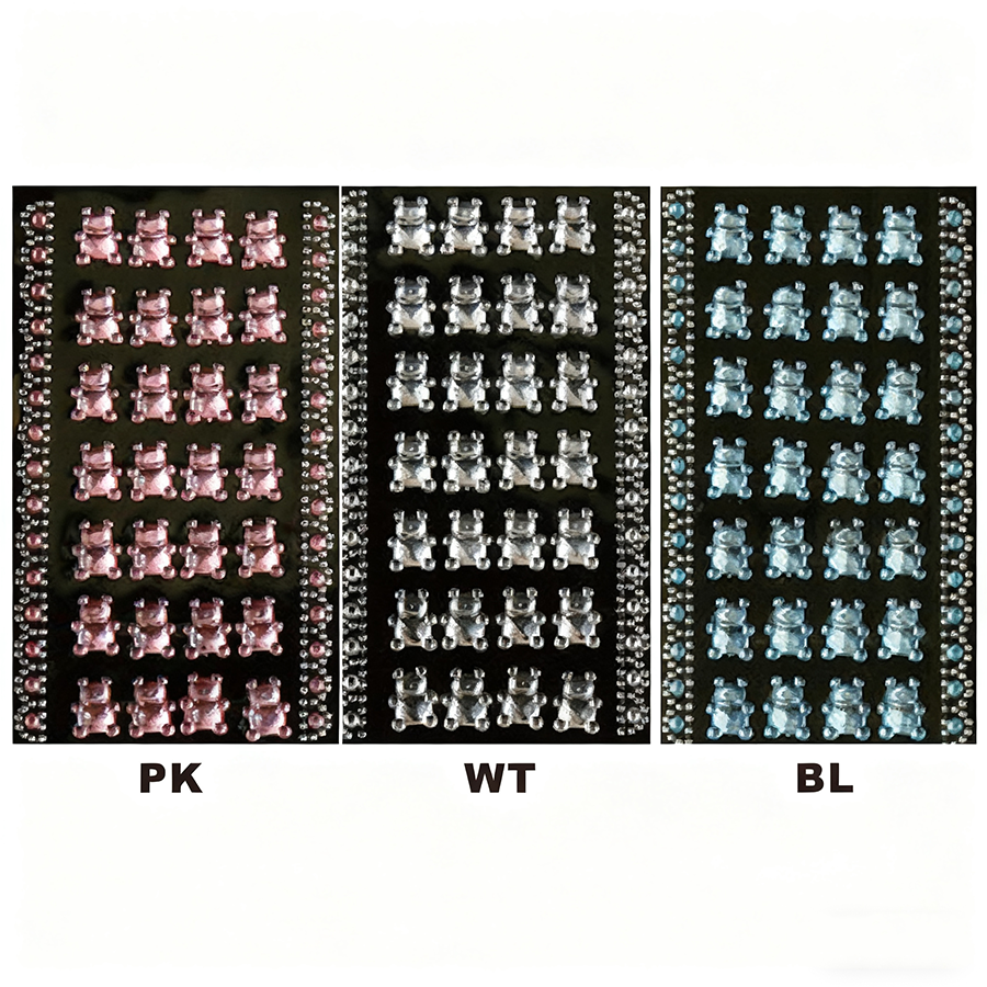 DAS-001 Teddy Bear Acrylic Stickers/dz - Image 1