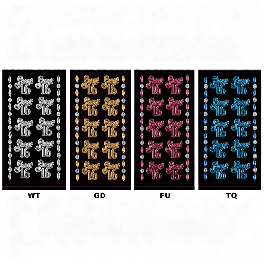 DAS-138 "Sweet 16" Acrylic Stickers - Image 1