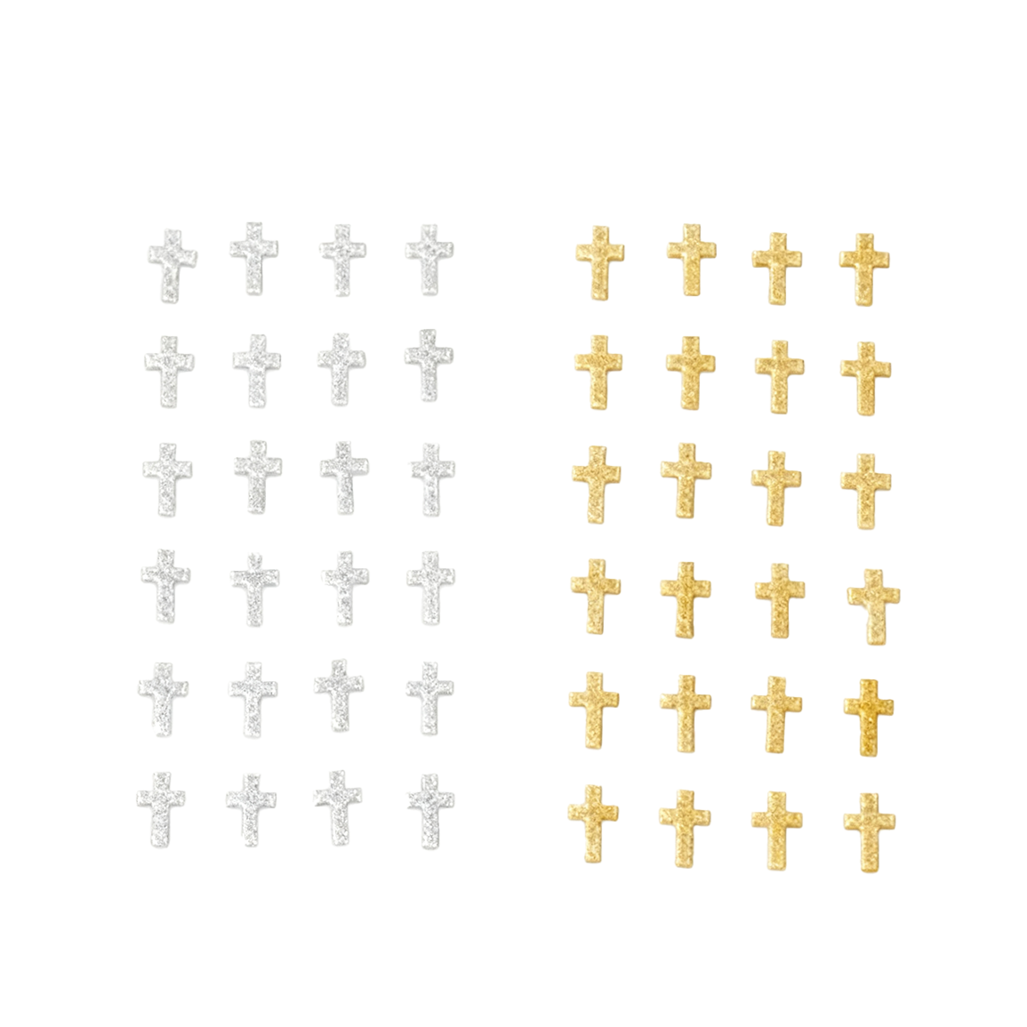 DAS-153 Rhinestone Stud Cross/dz (GD/SL) - Image 1