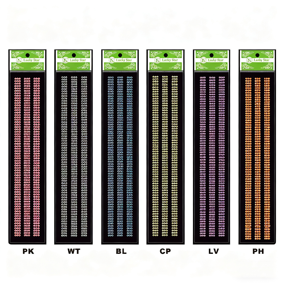 DAS-214 Iridescent Self-Adhesive Rhinestone strips/dz - Image 1