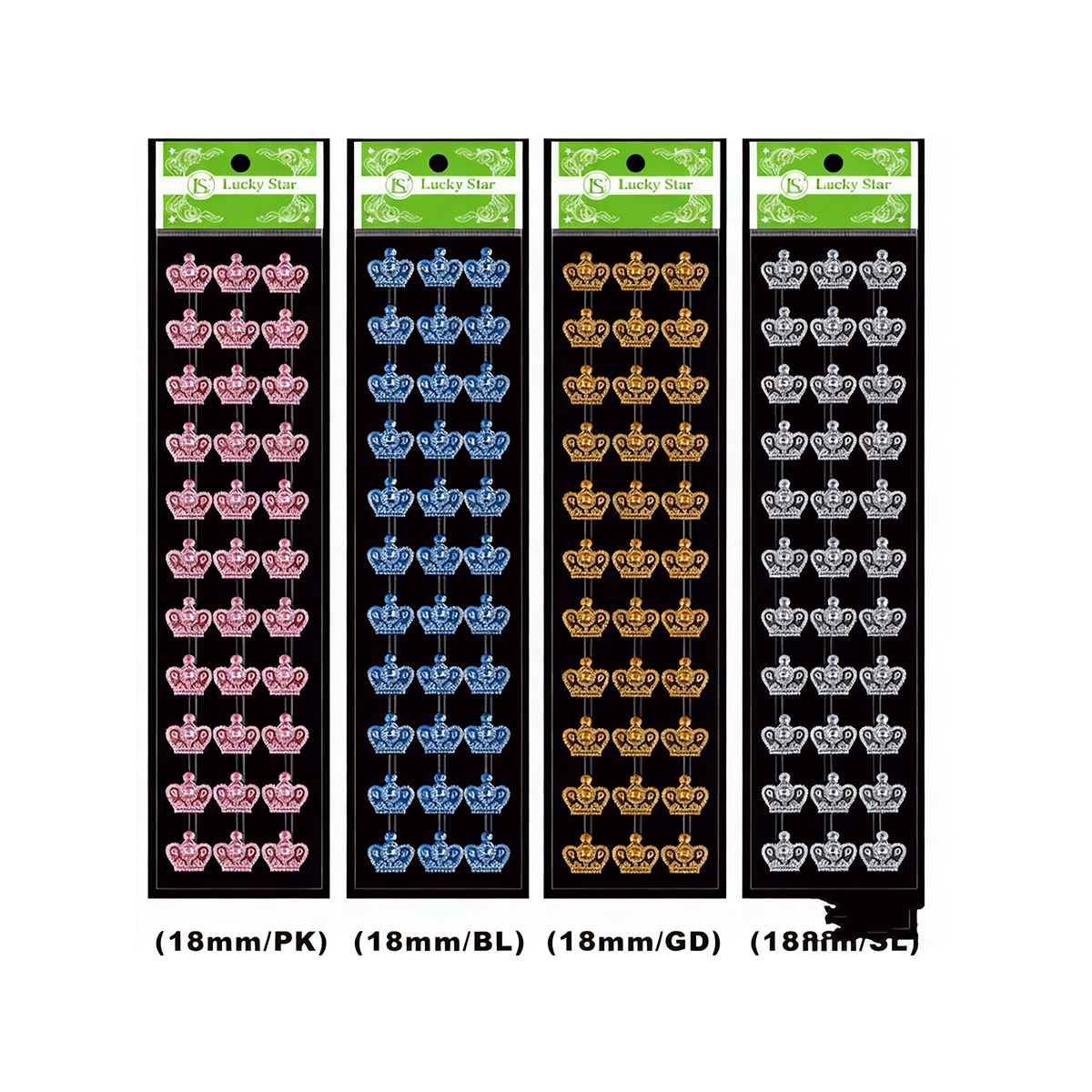 DAS-234 18mm Crown Rhinestone Stickers/dz - Image 1