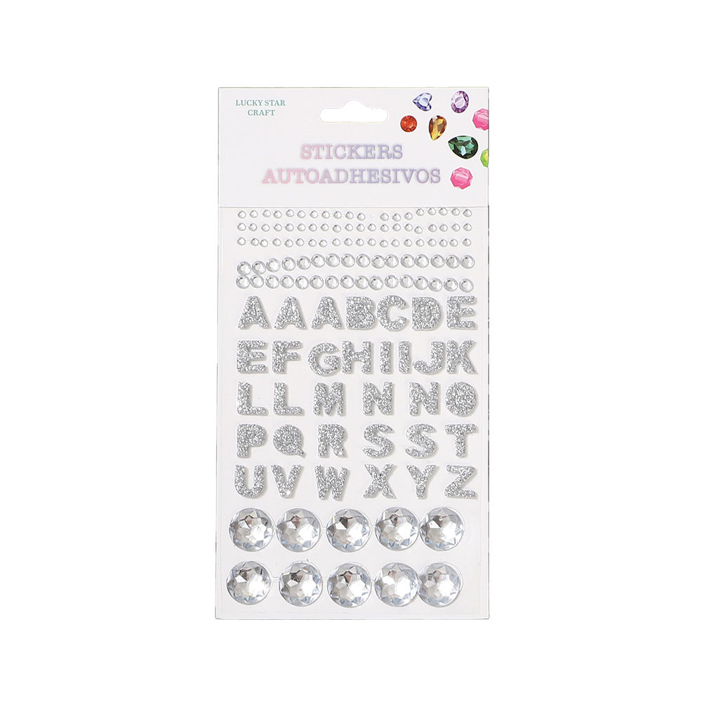 DAS-25320WT.png Letter Sticker W/ Gem/dz - Image 1