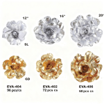 16" Silver/Gold Foam Rose Flower/pc