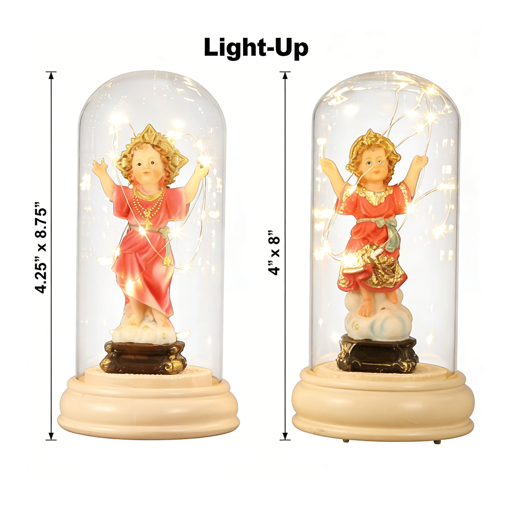 FIG-420 Baby Jesus Light-Up Glass Dome Cover/pc - Image 1
