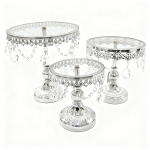 (7", 9", 10.5") 3 Tier Chandelier Round Cake Plate Stand, 3pcs/Set - Image 2