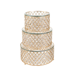 (9.75"x5.5", 11.75"x5.5", 13.75"x5.5") Crystal Beaded Cake Stand, 3 pcs/set (No Shipping) - Image 2