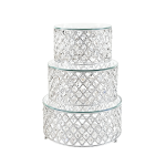 (9.75"x5.5", 11.75"x5.5", 13.75"x5.5") Crystal Beaded Cake Stand, 3 pcs/set (No Shipping) - Image 3