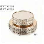 (2.75"x13.5"/17.50") Round Crystal Beaded Cake Stand/set