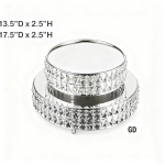 (2.75"x13.5"/17.50") Round Crystal Beaded Cake Stand/set - Image 2