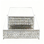 (3.5"x13.25", 3.5"x17.75") Square Crystal Beaded Cake Stand/set (no shipping)