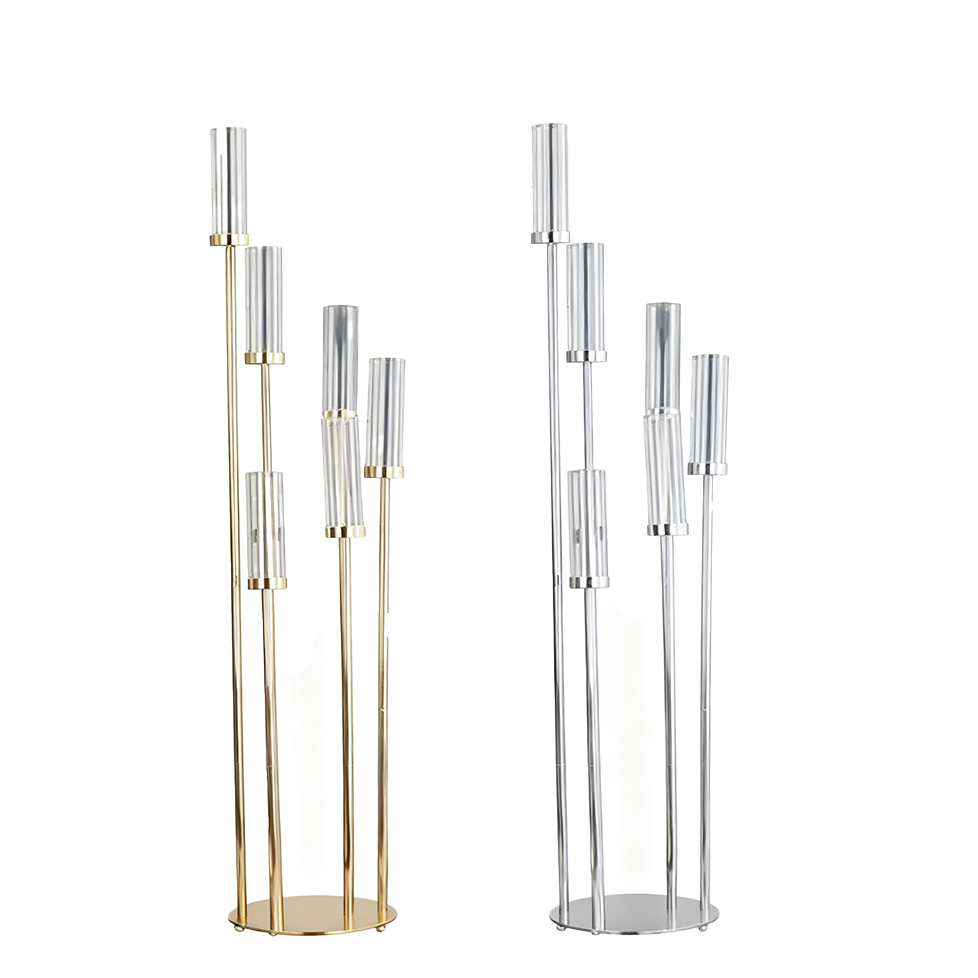 GCP-108 53"H 6-Arms Round Metal Cluster Candle Holder/pc - Image 1