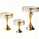 (7", 9", 11") 3 Tier Chandelier Round Cake Plate Stand, 3pcs/Set