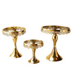 (7", 9", 11") 3 Tier Chandelier Round Cake Plate Stand, 3pcs/Set