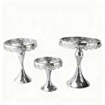 (7", 9", 11") 3 Tier Chandelier Round Cake Plate Stand, 3pcs/Set - Image 2
