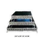 (10", 12", 14") 3 Tier Chandelier Square Cake Plate Stand, 3pcs/Set - Image 2