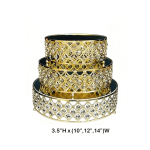 (10", 12", 14") Crystal Beaded Cake Stand, 3 pcs/Set