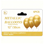 12" Metallic  Balloons,6 pcs/pack (12 packs)