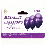 12" Metallic  Balloons,6 pcs/pack (12 packs) - Image 6