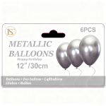12" Metallic  Balloons,6 pcs/pack (12 packs) - Image 2