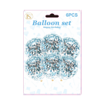 12" Birthday Confetti Balloons, 6 pcs/pack (12 packs) - Image 2