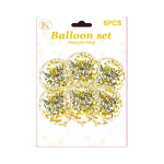 12" Birthday Confetti Balloons, 6 pcs/pack (12 packs)